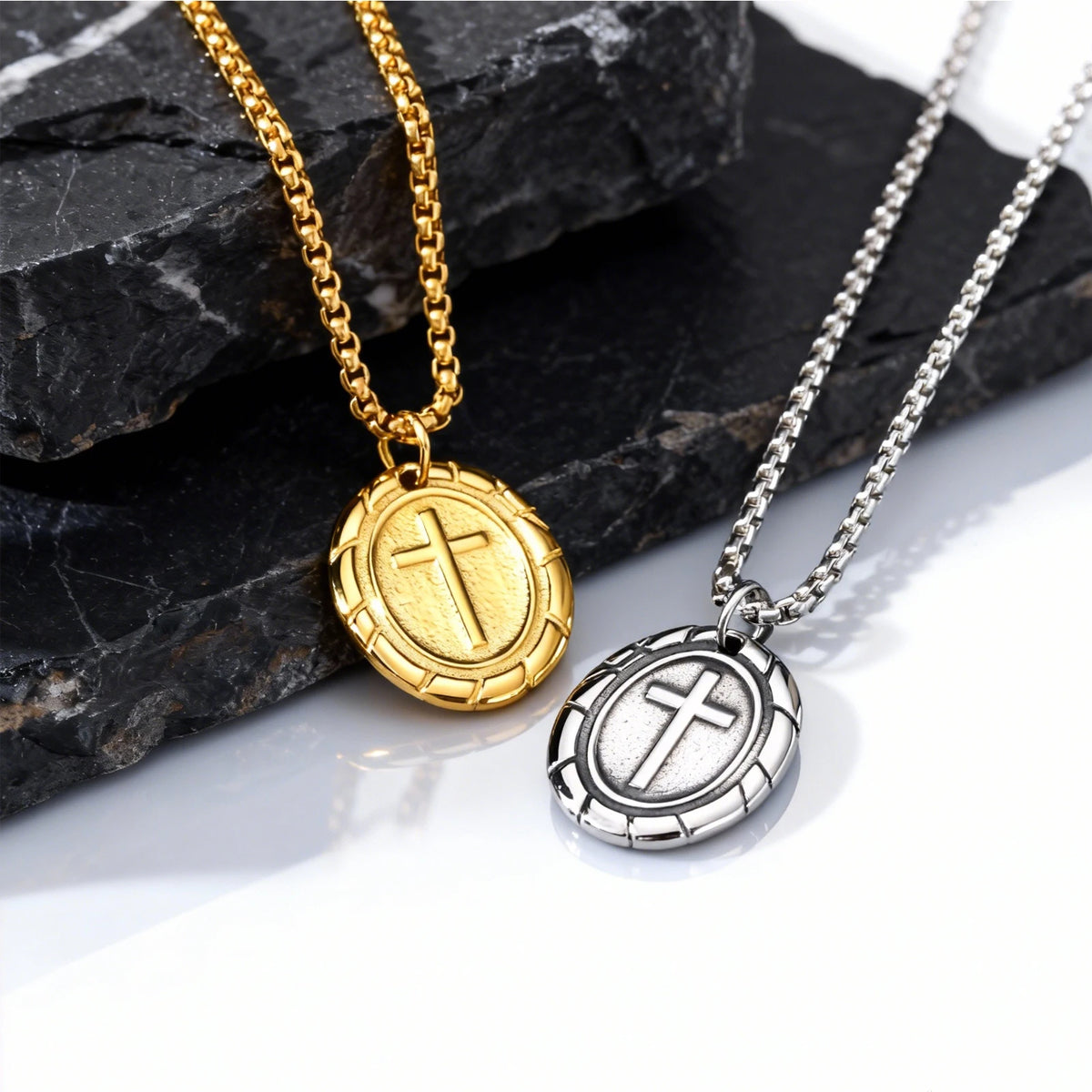 PENDRA Cross Silver Religious Pendant Necklace