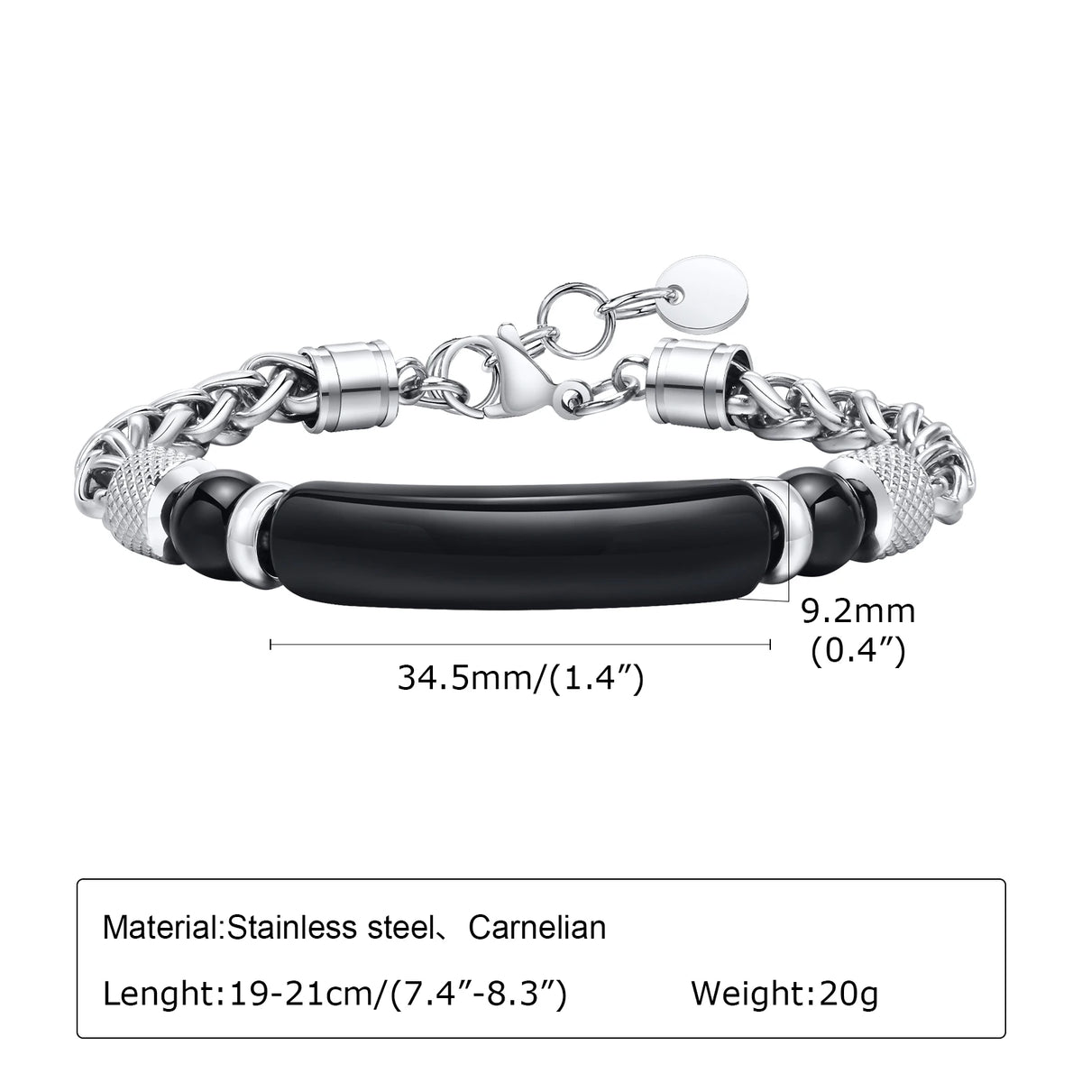 Mprainbow Mens Natural Stone Bracelets, Waterproof Stainless Steel Wheat Chain Wristband Gifts for Father Dad Birthday Christmas