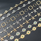 PENDRA Irisra Gold Bow Gothic Waist Chain Belt
