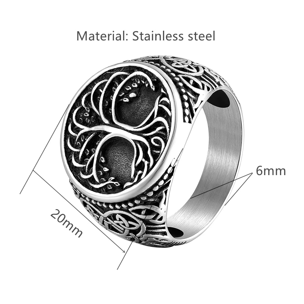 PENDRA Celtic Knot Rune Steel Ring