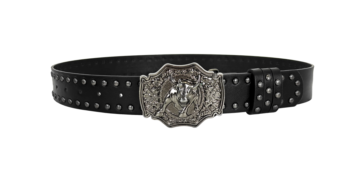 Luxury Desinger Belts For Women High Quality Punk Gothic Rivet Black Jeans Unisex Men Belt Male Paw Bull Buckle Waistband Man