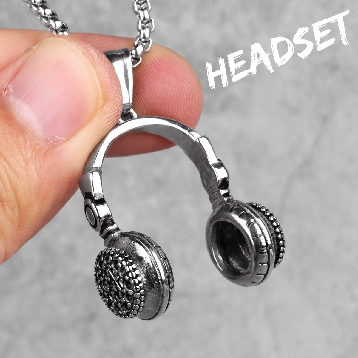 Headset Earphone Mens Long Necklaces Pendants Chain Hip Hop for Boy Male Stainless Steel Jewelry Creativity Gift Wholesale