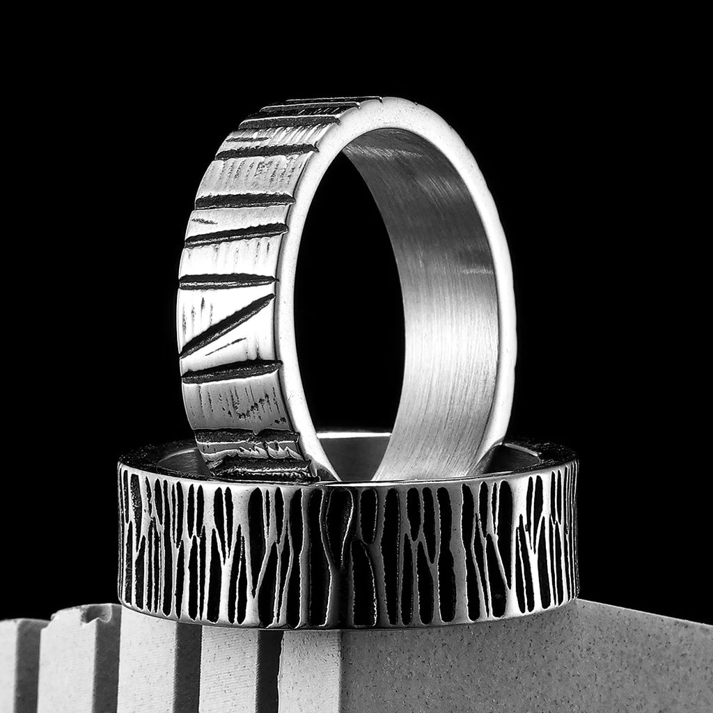 PENDRA Minimalism Aesthetic Stripe Steel Ring