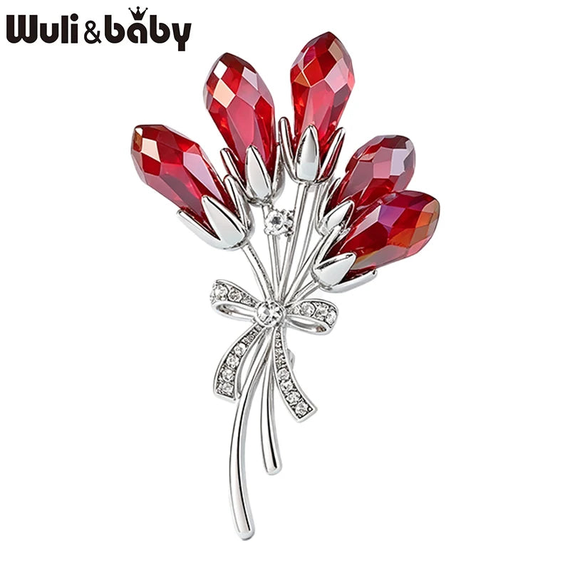 PENDRA Banquetflora Crystal Flower Brooch
