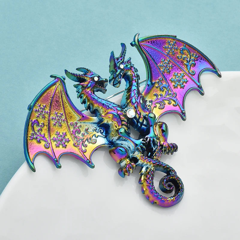 PENDRA Mystic Dragon Rhinestone Brooch