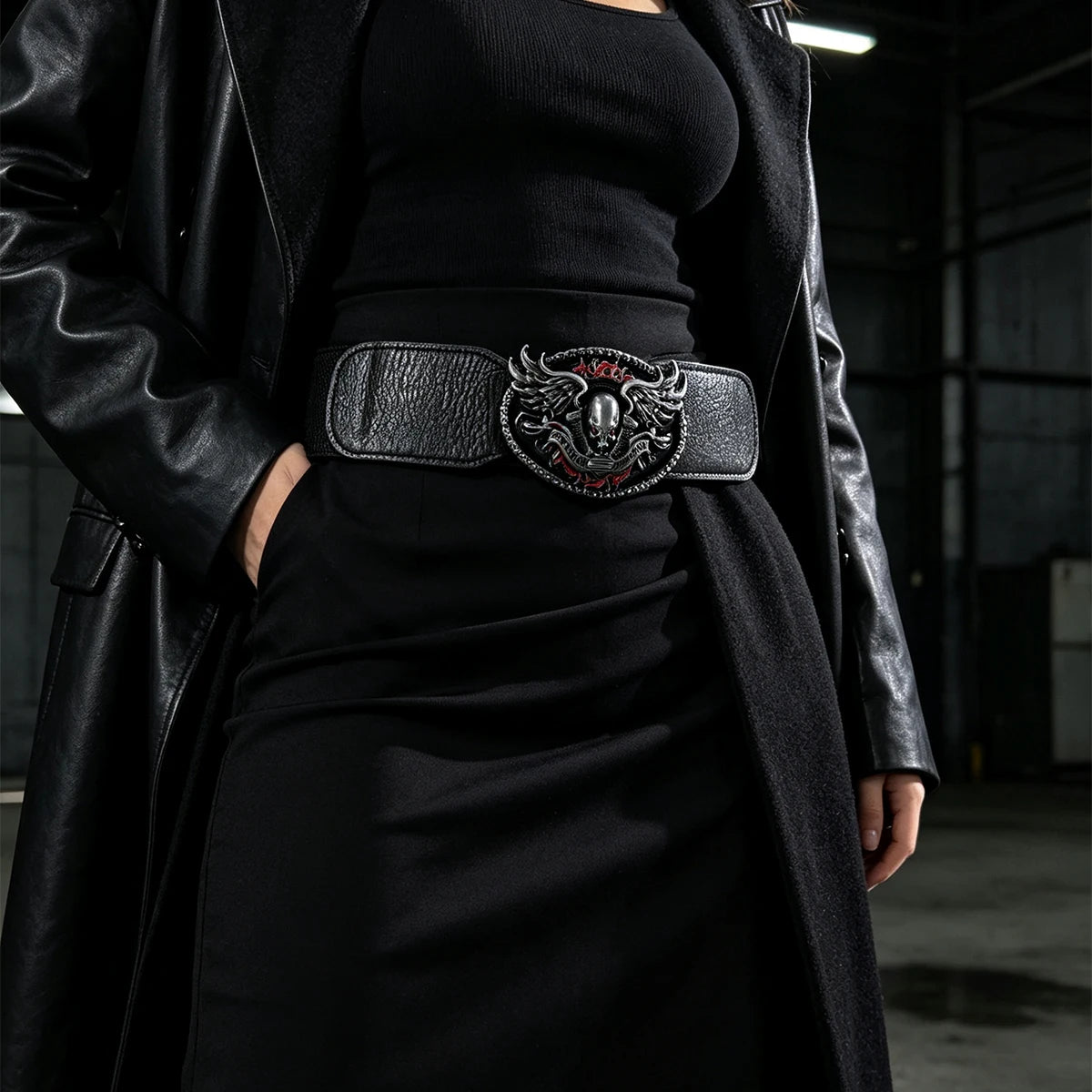 PENDRA Irisene Black Gothic Elastic Corset Belt