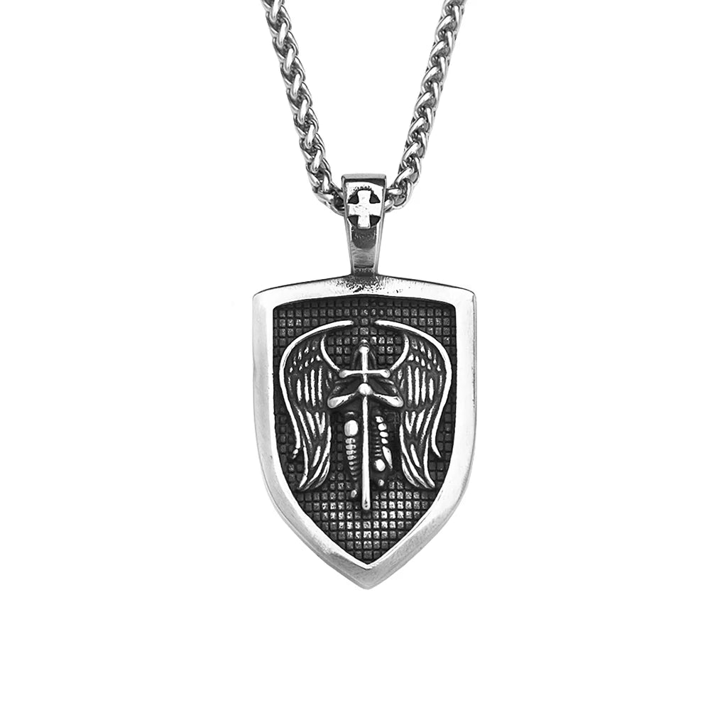 PENDRA Michaelguardian Punk 316L Stainless Steel Archangel Necklace