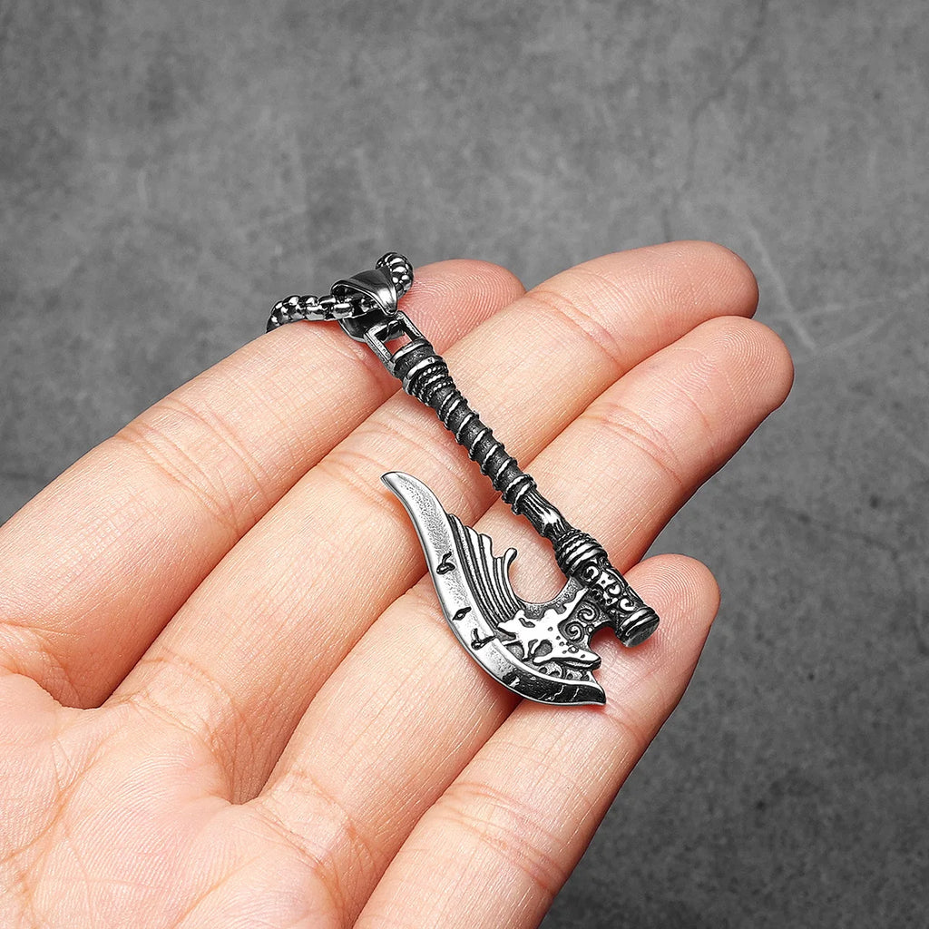 Viking Battle Axe Men Necklaces Stainless Steel Pendant Chain Women Punk Fashion Jewelry New In Accessories Gifts Wholesale