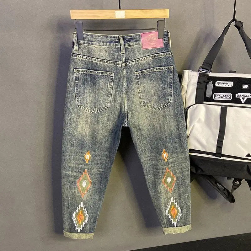 PENDRA Heavy Embroidered Brand Jeans