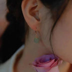PENDRA Gold Jade Hetian Green Earrings