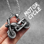 PENDRA Motorcycle Rider Route66 Steel Necklace