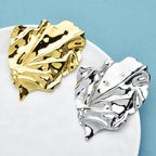 PENDRA Stainless Steel Geometric Leaf Big Size Brooch