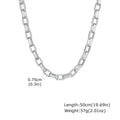 Chunky Embossed Chain Necklaces for Men Boys,Never Fade Stainless Steel Rectangle Chain Collar,Rock Punk Jewelry Gifts