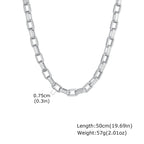 Chunky Embossed Chain Necklaces for Men Boys,Never Fade Stainless Steel Rectangle Chain Collar,Rock Punk Jewelry Gifts