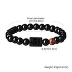 Men's Zodiac Bracelet,Red Agate Black Beaded Bracelets,Casual Birthday Gifts to BBF Son