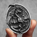 PENDRA Dragon Shield Steel Necklace