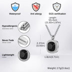 PENDRA Square Stone Black Pendant Necklace