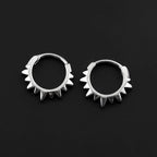 Gothic Punk Barbed Wire Spike Hoop Earrings Stainless Steel Huggie Hoops Street Ear Jewelry Emo Alt Teens Men Piercing Decor