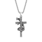 PENDRA Serpentcross Stainless Steel Snake Cross Pendant