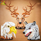 PENDRA Wolf Deer Eagle Head Necklace