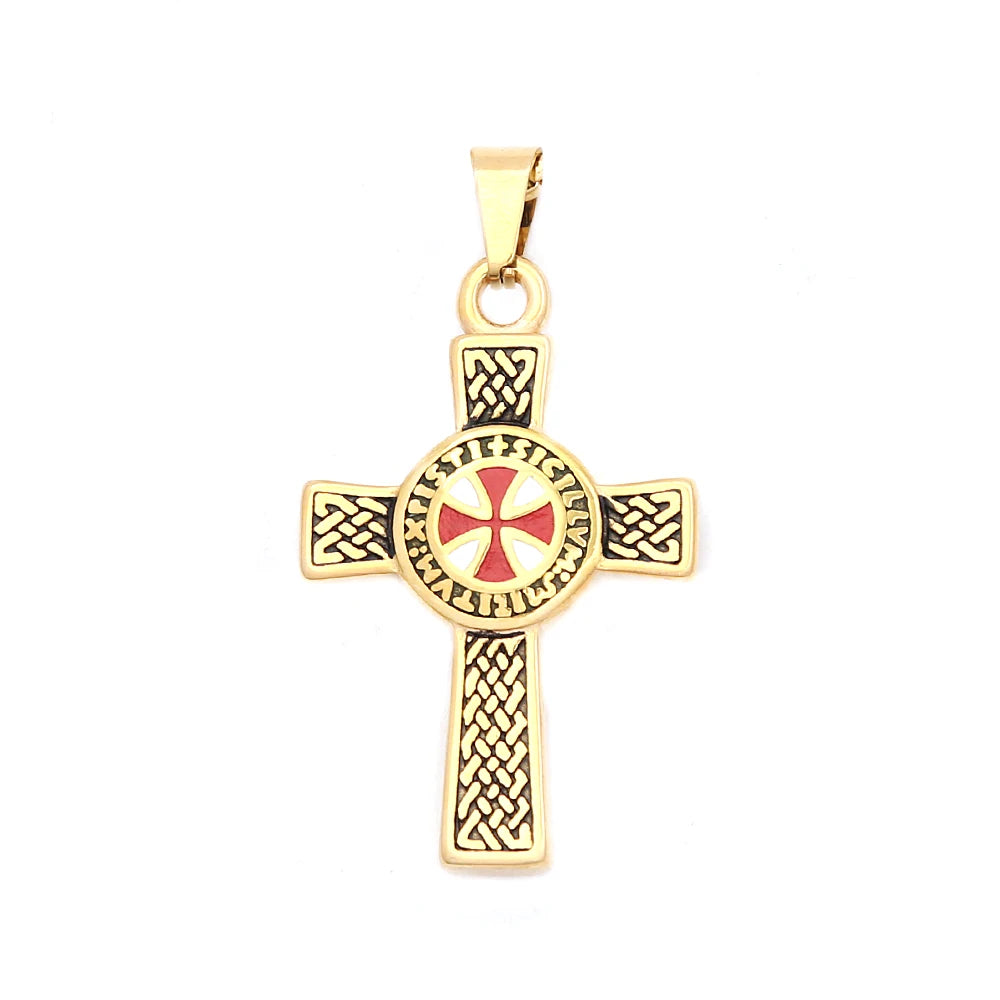 PENDRA Redcross Punk Shield Pendant Necklace