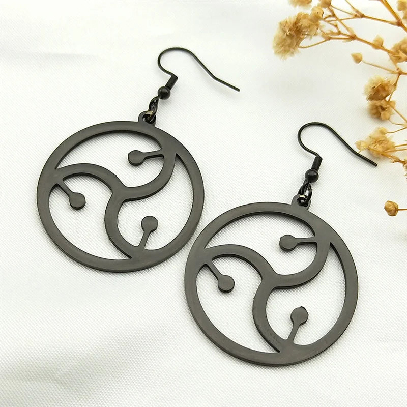 Hip Hop Bdsm Symbol Stainless Steel Earrings For Women Men Gold Color Fifty Shades Of Grey Logo Earring Party Jewelry Gift