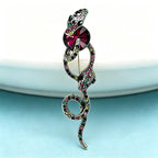 PENDRA Vintage Crystal Snake Brooch