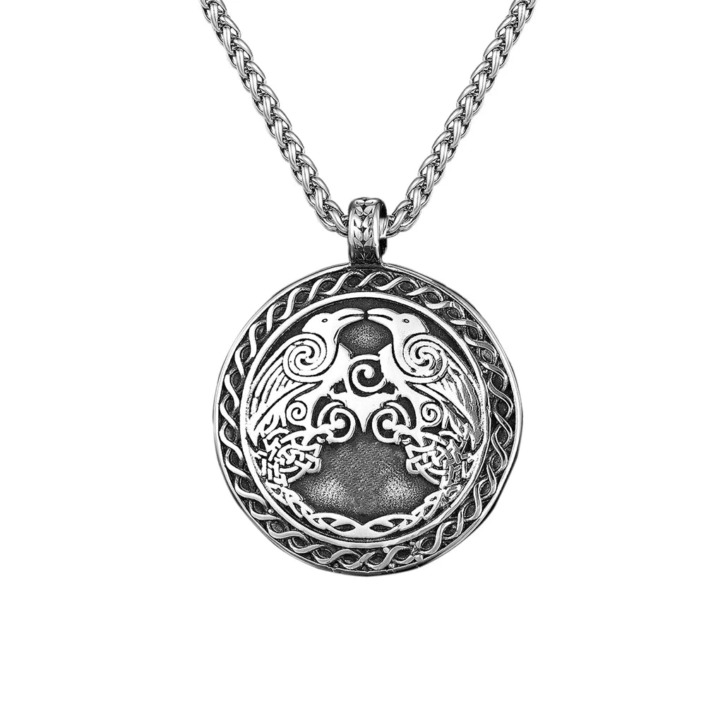 PENDRA Crow Rune Norse Necklace