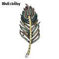 PENDRA Feathera Rhinestone Feather Brooch