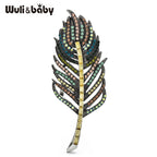 PENDRA Feathera Rhinestone Feather Brooch