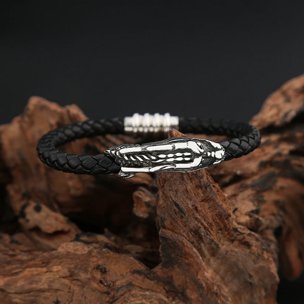 PENDRA Wheat Rune Stainless Steel Cuff Bracelet