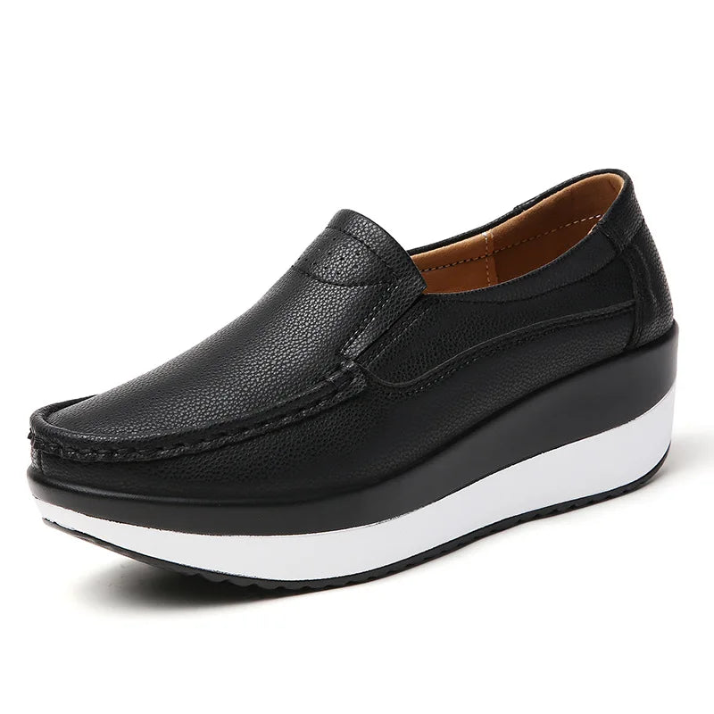 PENDRA Leather Sports Platform Shoes