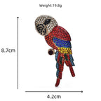 PENDRA Full Rhinestone Big Head Parrot Bird Brooch