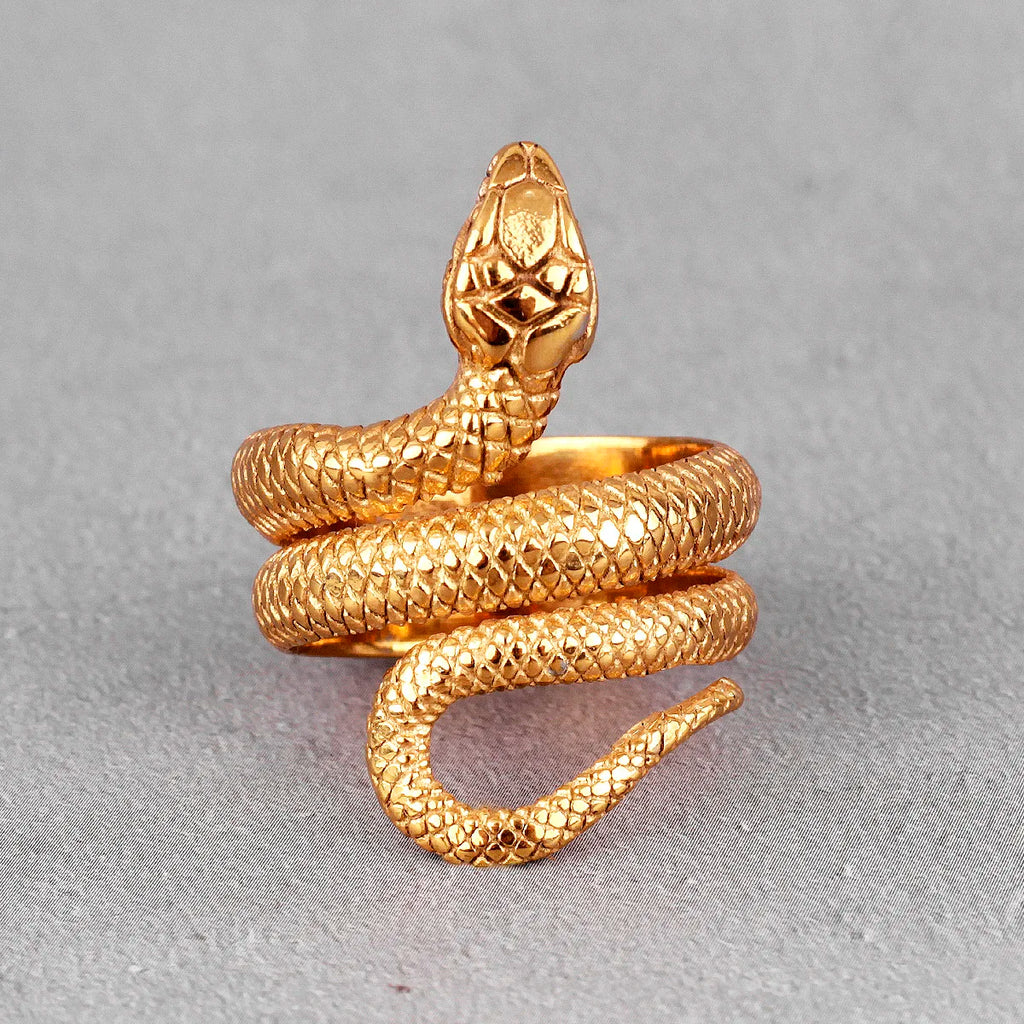 PENDRA Golden Snake Animal Ring