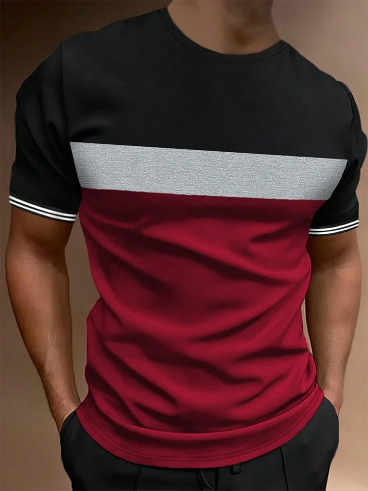 Summer Daily Street Men's T-shirt Outdoor Sports Loose Comfortable Men's T-shirt Fitness Exercise Fashion Men's Short-sleeved