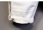 Summer Thin Luxury Designer Slim-Fit Men's Jeans Shorts Boyfriend White Color Striped Street Wear Cotton Casual Short Trousers