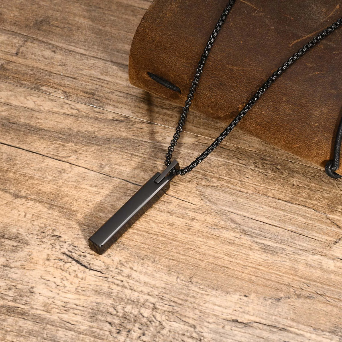 PENDRA Bar Vertical Box Pendant Necklace