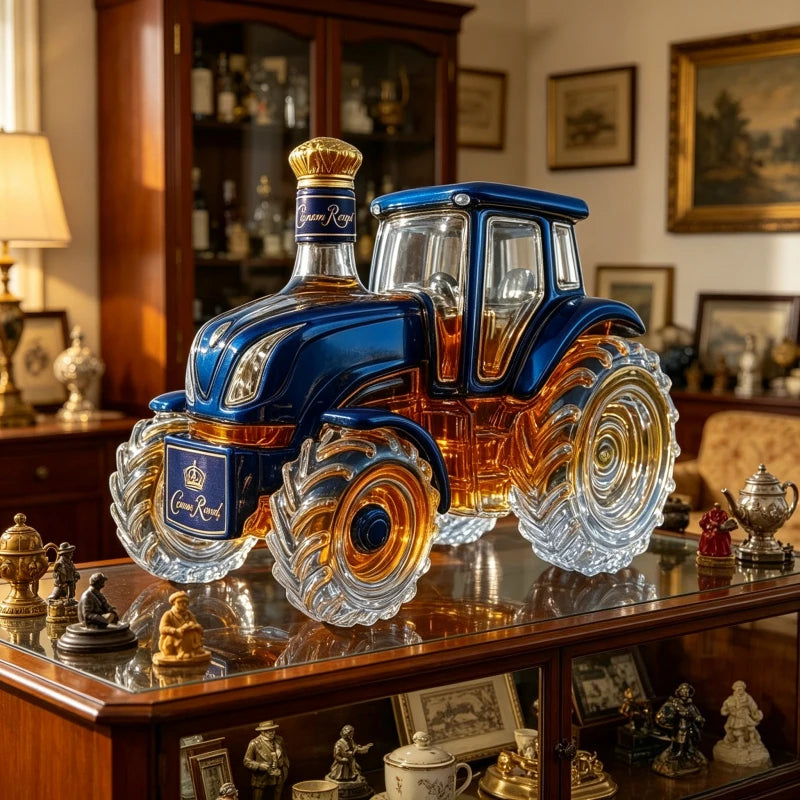 Premium Tractor Design Whiskey Decanter Glass Liquor Bottle Barware Collection Ornaments