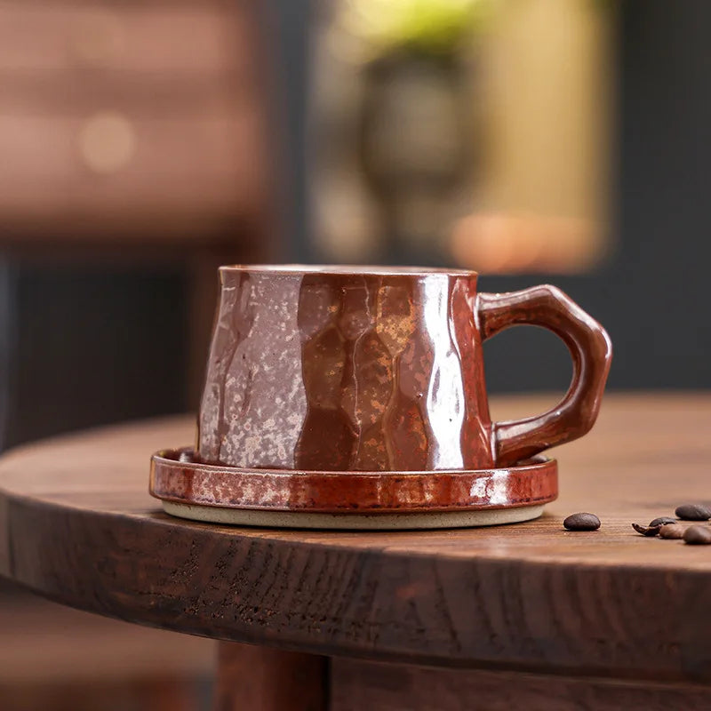 Retro kiln-changed ceramic coffee cup, Japanese handmade style ins style desktop coffee cup multi-color optional