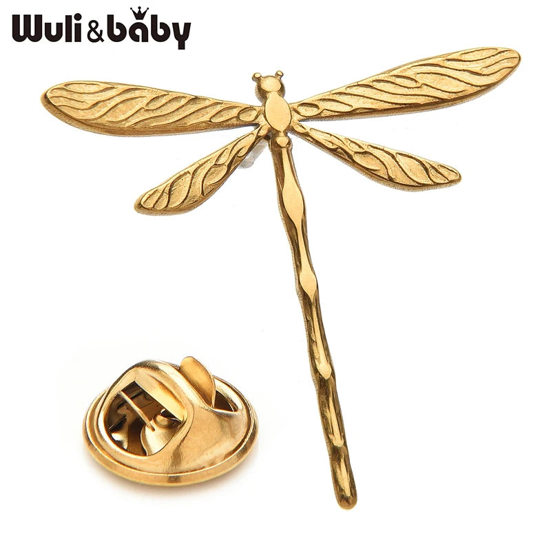 PENDRA Tiny Dragonfly Metal Insect Brooch