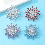 PENDRA Solara Rhinestone Round Sun Brooch