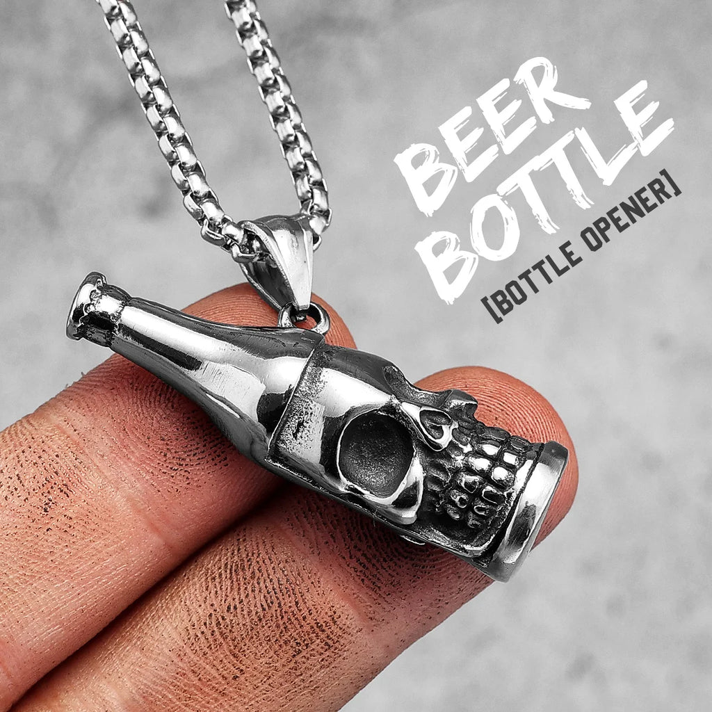 PENDRA Beer Bottle Opener Steel Necklace