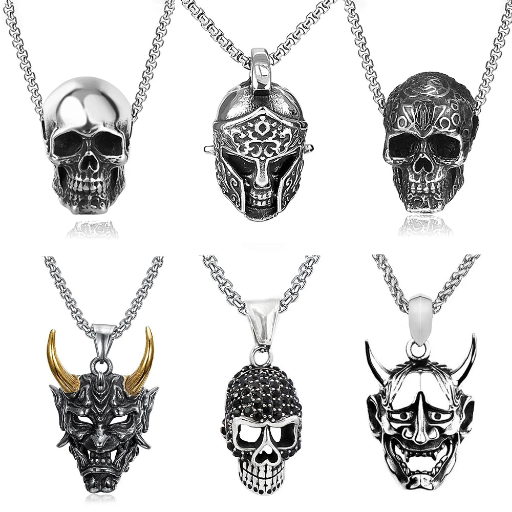 PENDRA Skullpunk Gothic Hip Hop Skull Pendant