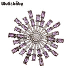 PENDRA Solara Rhinestone Round Sun Brooch