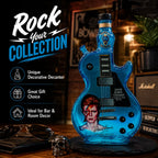 David Bowie Starman Theme Glass Whiskey Decanter Guitar Bottle Music Fan Collectible Home Decor