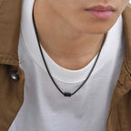 Free Custom Necklace for Men Boys,Personalized Names Words Stainless Steel Square Box Chain Collar Gift