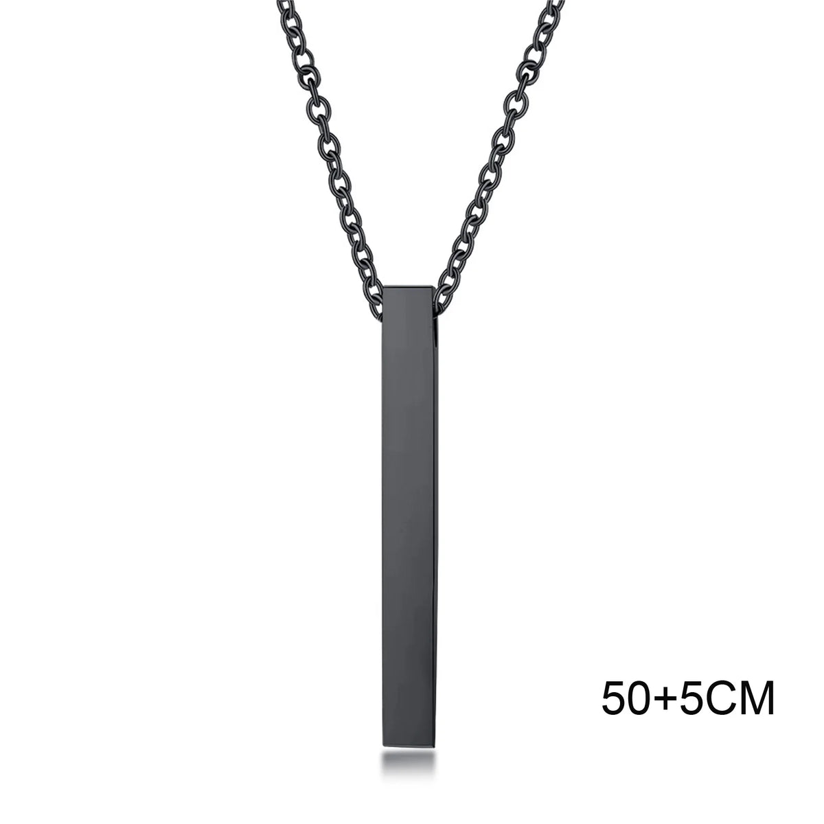 Waterproof Pillar Necklaces for Men Women,Stainless Steel Rectangle Vertical Bar Pendant Necklace,Simple Casual Collar Gifts