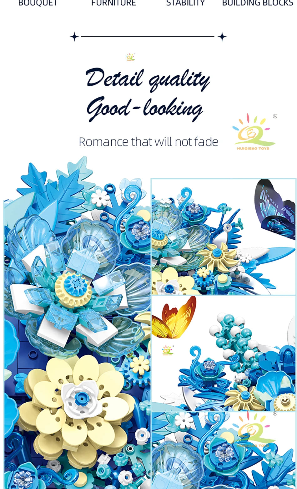 PENDRA Flores Bouquet Floral Building Set