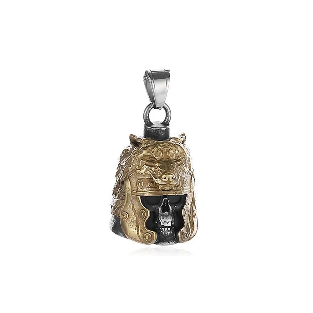 PENDRA Wolfbell Viking Warrior Wolf Bell Pendant