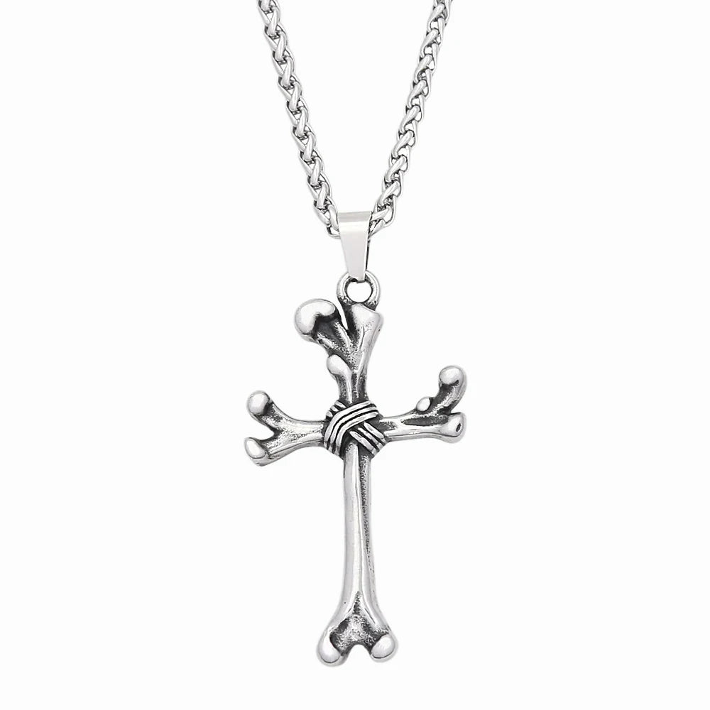 PENDRA Skullcross Stainless Steel Skull Cross Pendant